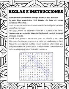 Sopa de Letras para Adultos página 2